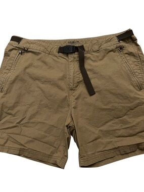 Roark Campover Shorts Mens 38 Hiking Outdoor Belted Ripstop Zip Pocket Brown